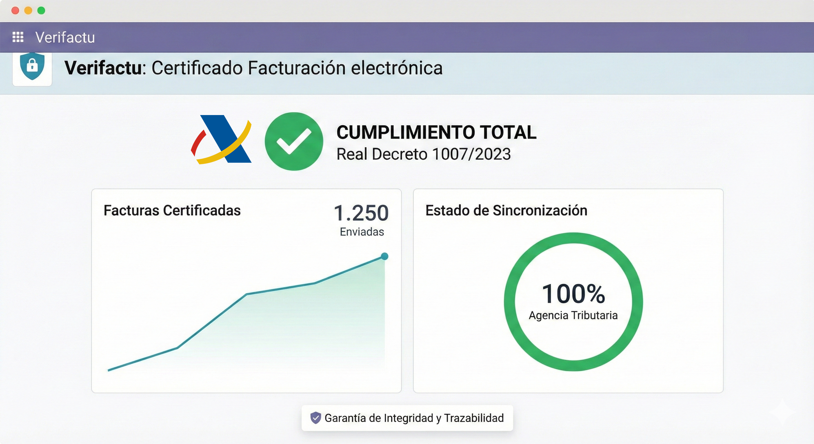 Verifactu Dashboard - Sistema de facturación electrónica certificada conforme al Real Decreto 1007/2023 de la Agencia Tributaria